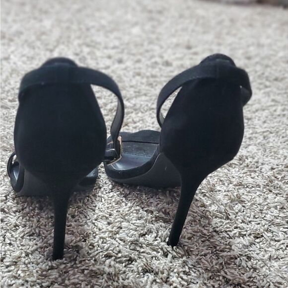 Lulus Black Faux Suede Heels - Picture 3 of 7